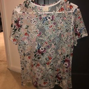 See through embroidered tee